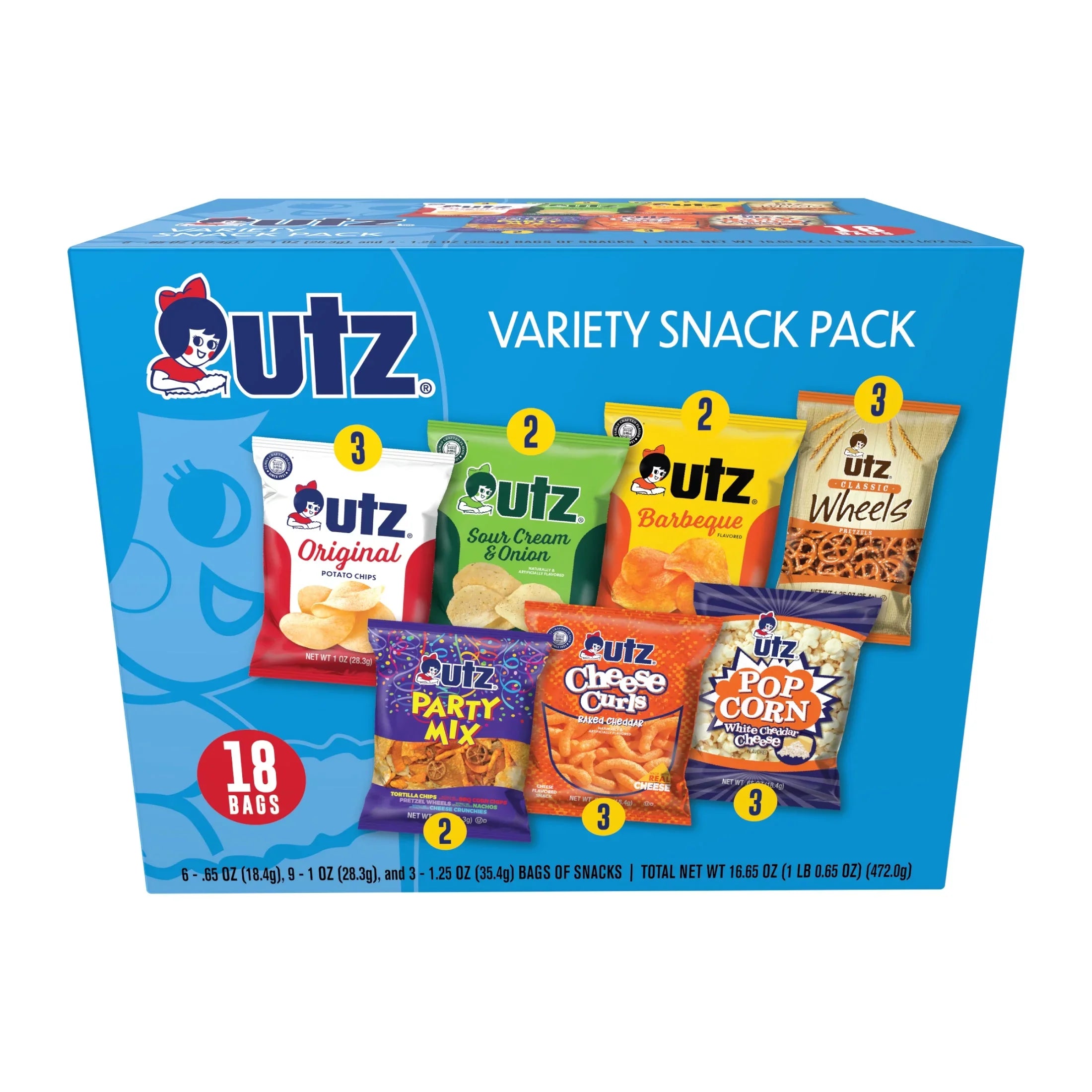 Utz Sizenack Pack, Variety Pack, 1 oz, 18 Count