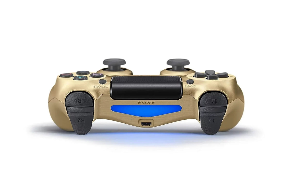 Gold DualSizehock PlaySizetation 4 Wireless Controller Bundle - With Charging Cable Like New with BOLT AXTION