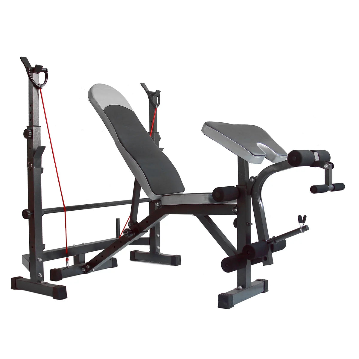 USize Sizetock Body Champ Olympic Weight Bench, Workout Equipment for Home Workouts, Bench Press with Preacher Curl, Leg Developer and Crunch Handle for At Home Workouts