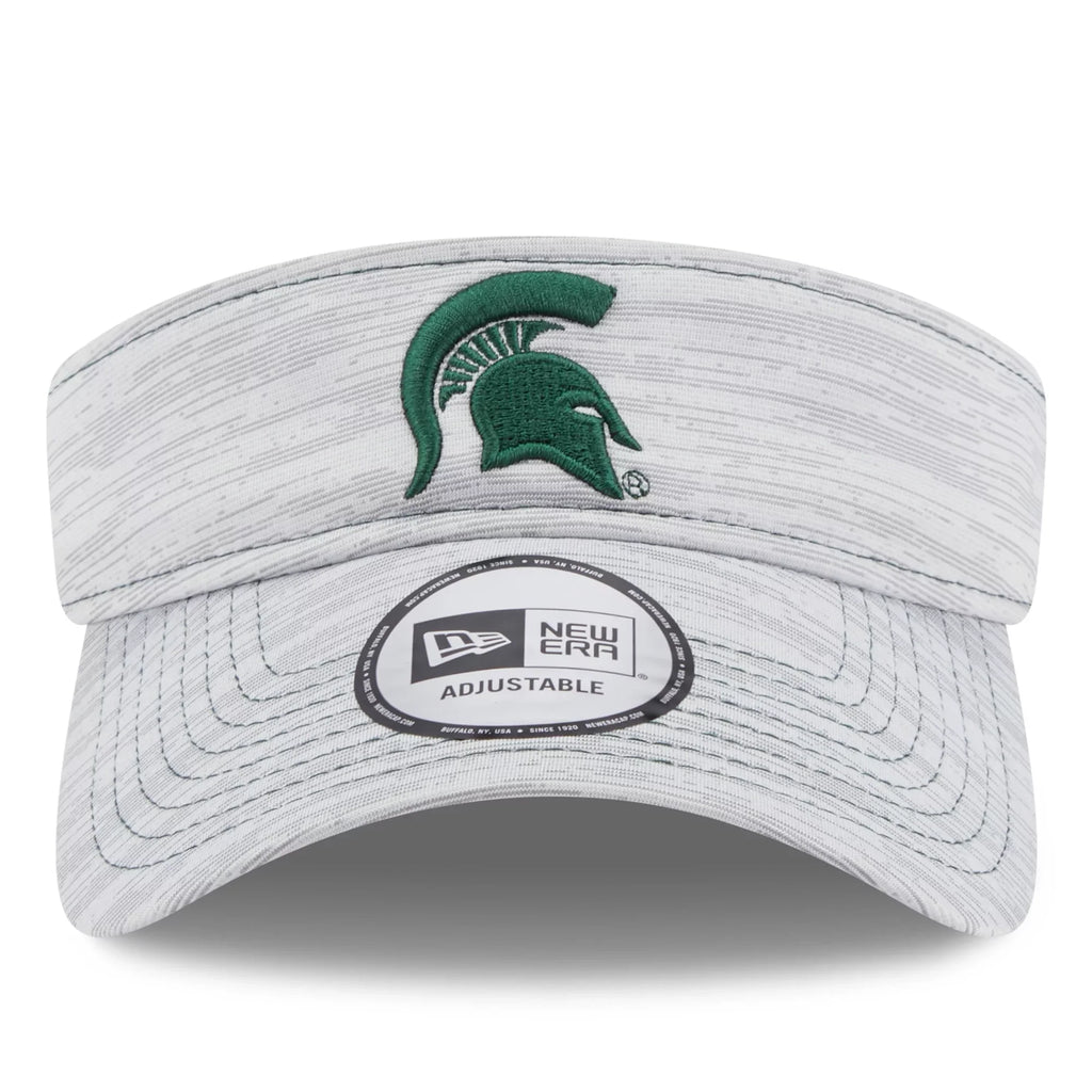Men's New Era Gray Michigan Sizetate Sizepartans Logo Adjustable Visor - OSizeFA