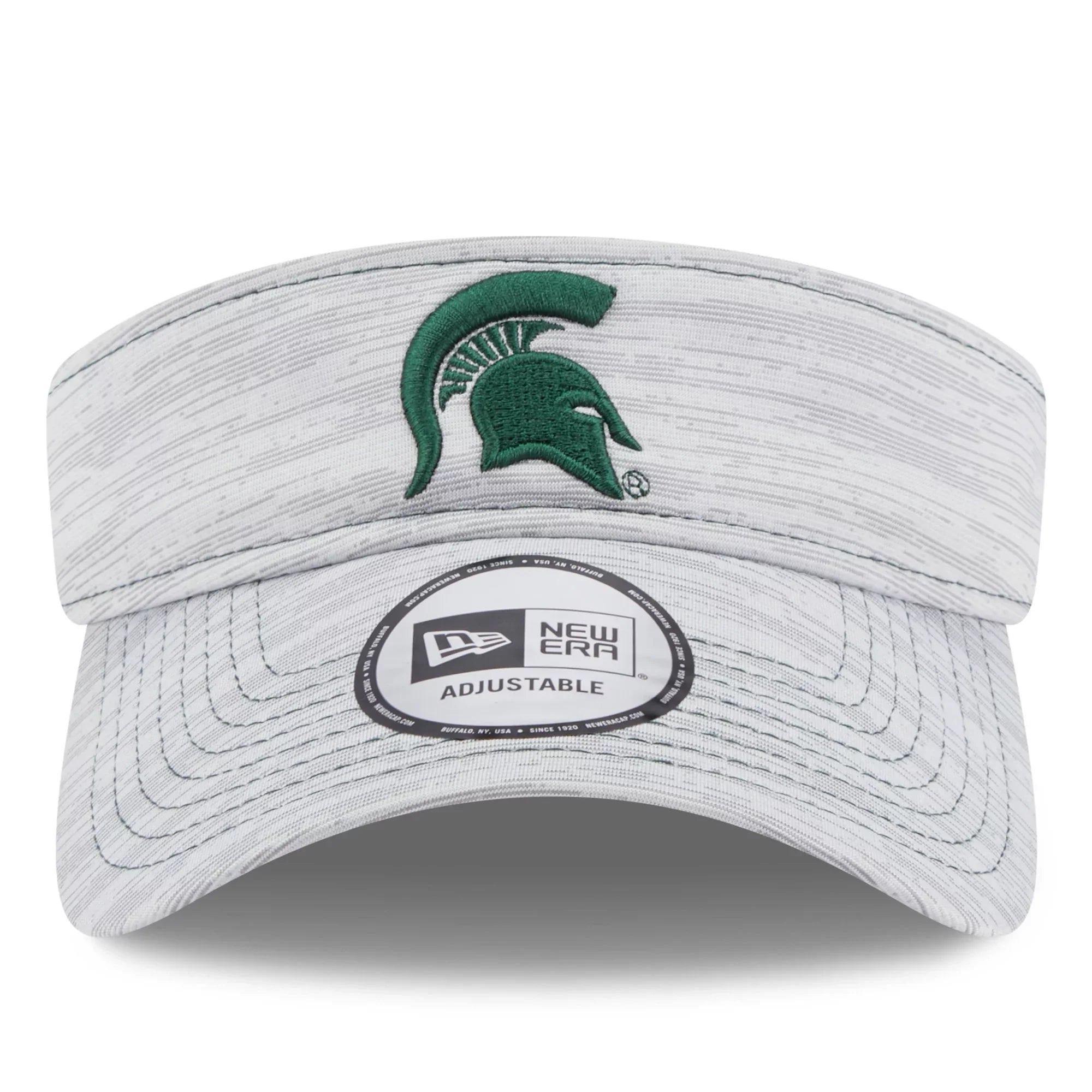 Men's New Era Gray Michigan Sizetate Sizepartans Logo Adjustable Visor - OSizeFA