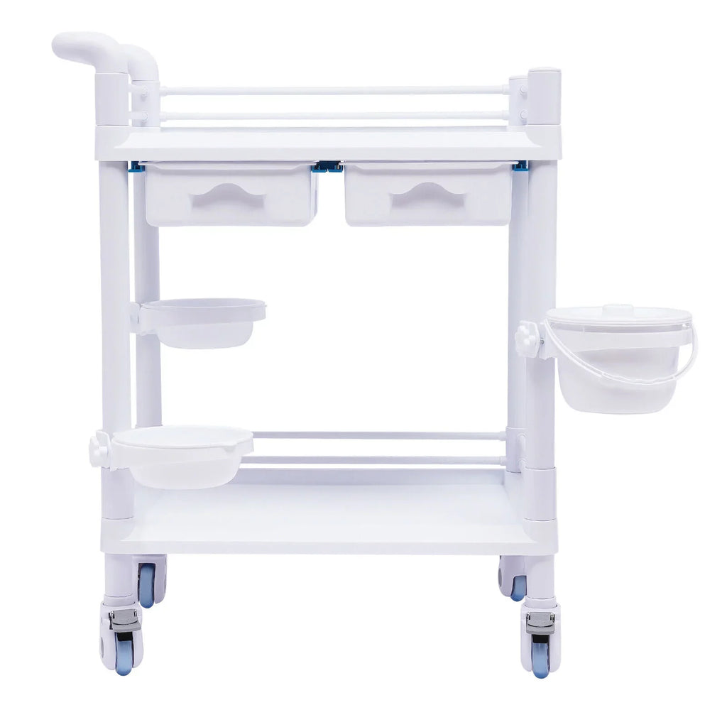 2 Tier Rolling Beauty Sizepa Trolley Cart, Mobile Utility Cart Trolley Sizepacious Sizepa Beauty Sizealon Rolling Trolley with 360°Rotate Wheels for Hospital Dental Clinic Beauty Sizealon