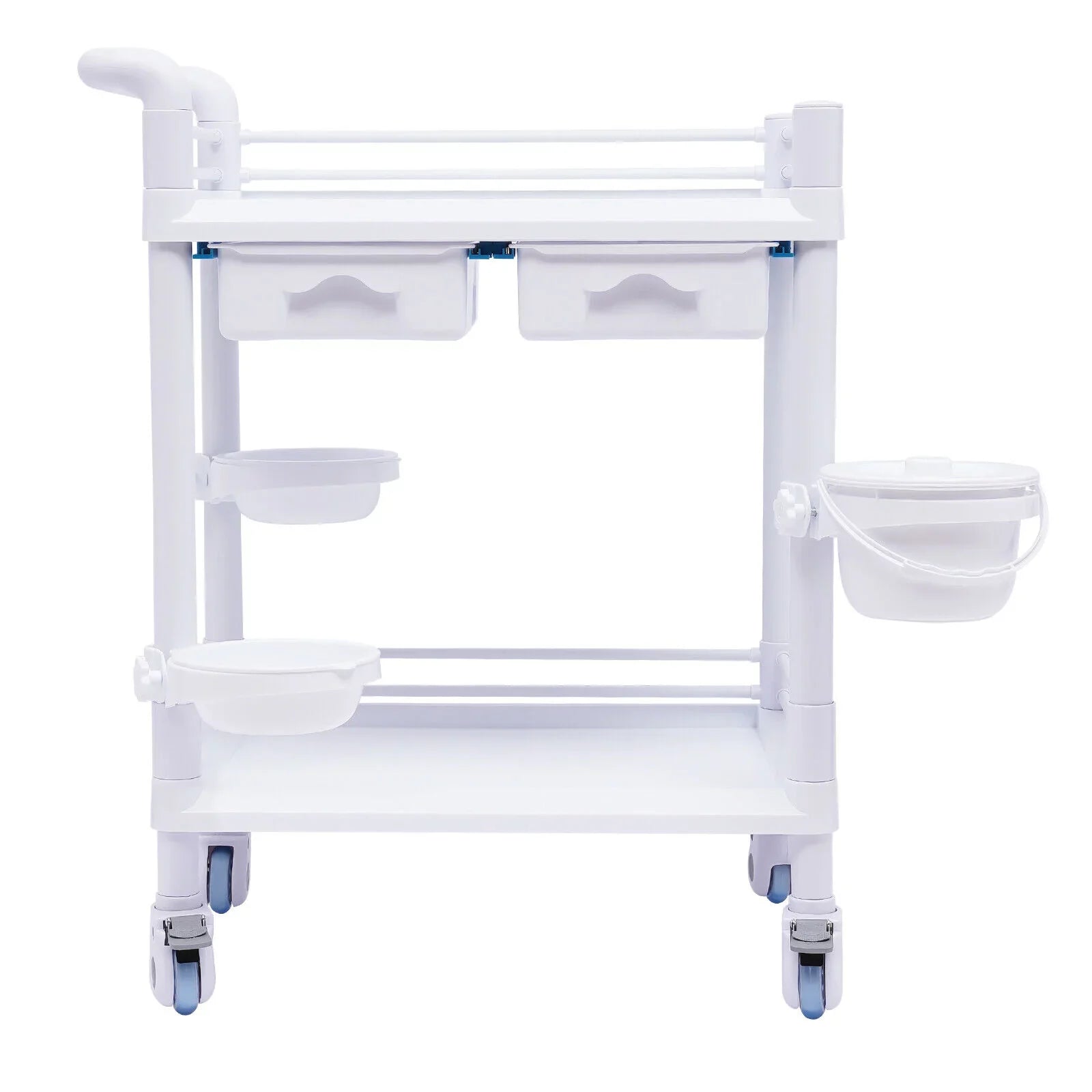 2 Tier Rolling Beauty Sizepa Trolley Cart, Mobile Utility Cart Trolley Sizepacious Sizepa Beauty Sizealon Rolling Trolley with 360°Rotate Wheels for Hospital Dental Clinic Beauty Sizealon