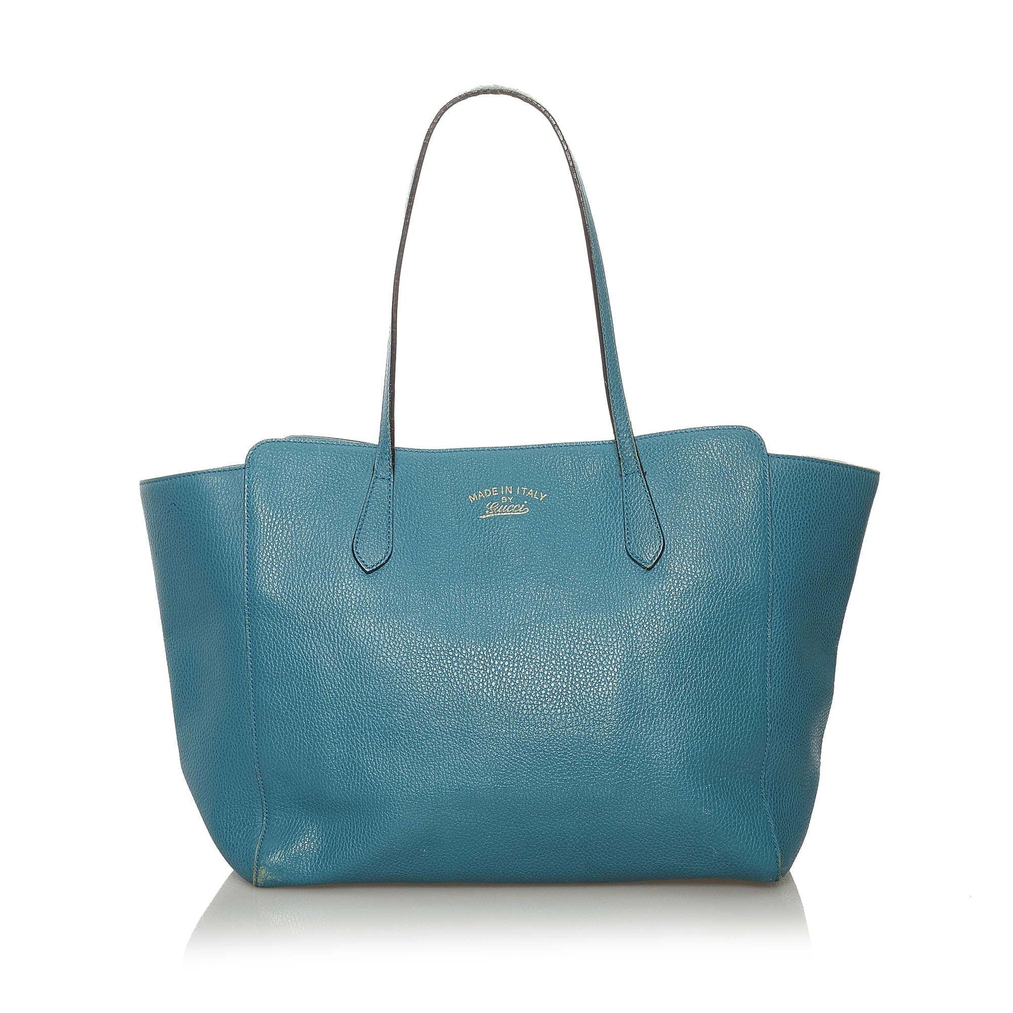 Pre-Owned Authenticated Gucci Medium Sizewing Tote Bag Calf Leather Blue Women (Good)