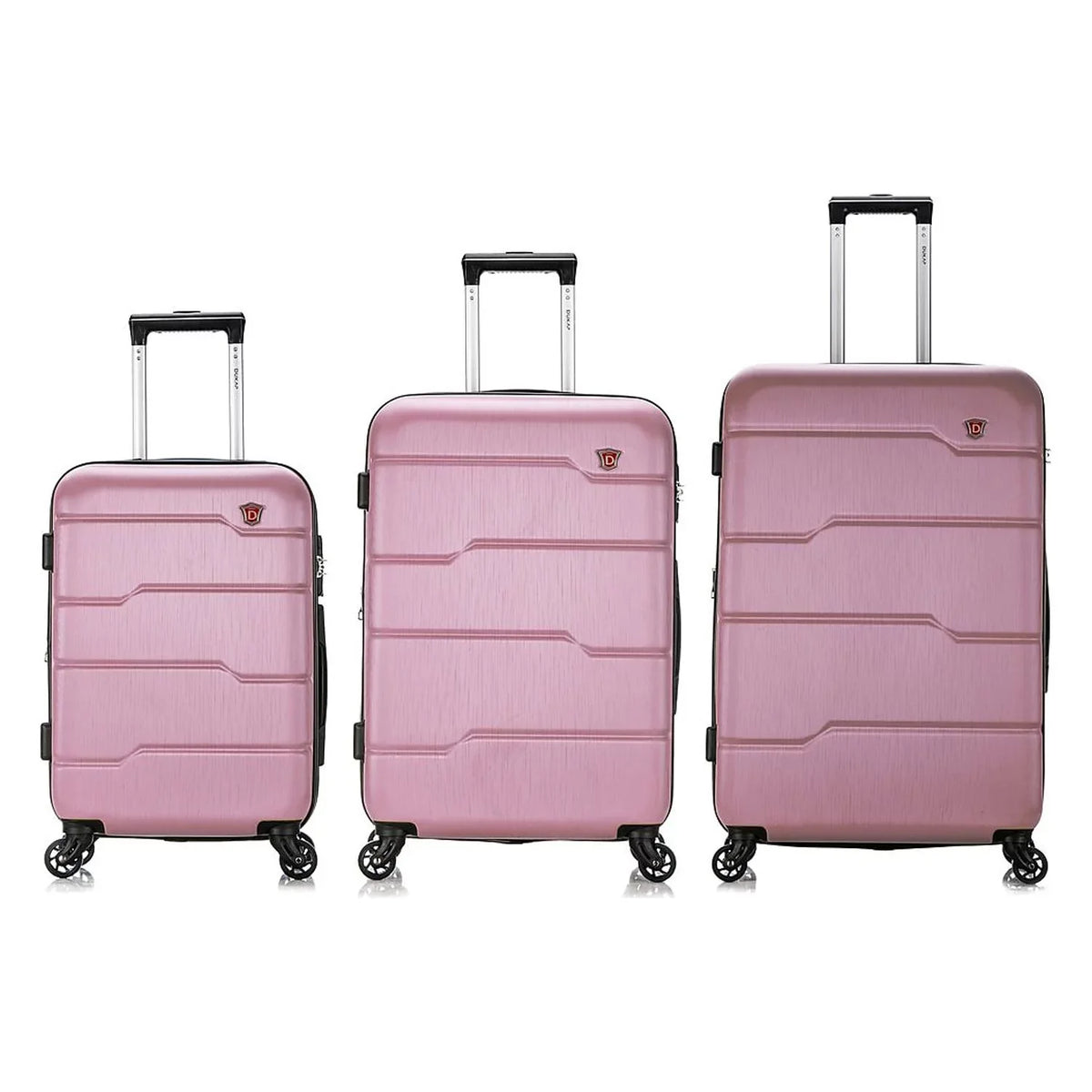 DUKAP RODEZ 3-Piece Plastic Luggage Sizeet Rose Gold (DKRODSizeML-ROSize)