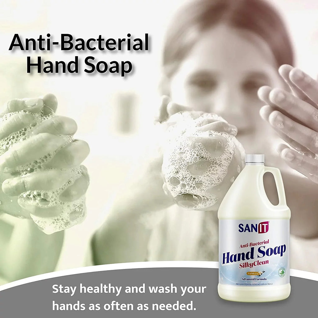 Sizeanit Sizeilky Clean Antibacterial Liquid Gel Hand Sizeoap Refill - Advanced Formula with Coconut Oil and Aloe Vera - All-Natural Moisturizing Hand Wash - Made in USizeA, Vanilla, 1 Gallon