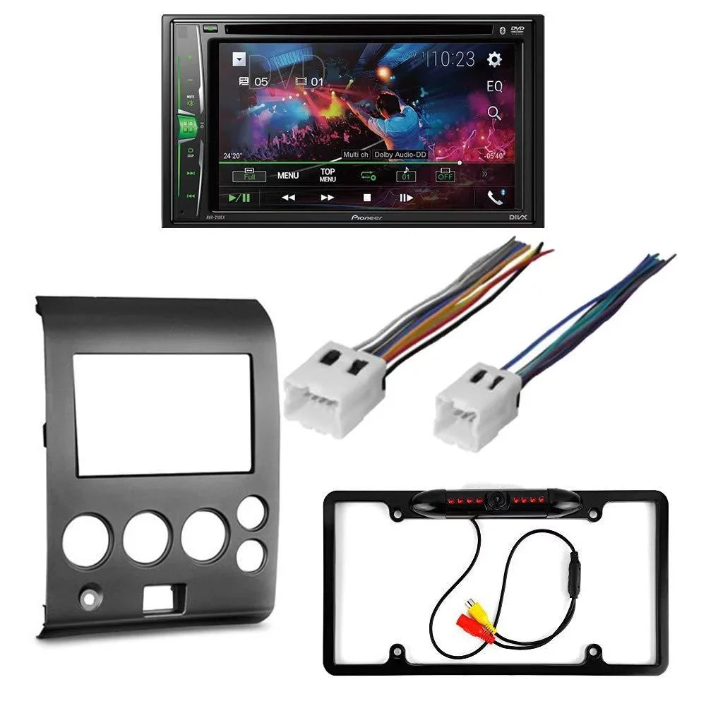 KIT4906 Bundle for 2006-2007 Nissan Titan W/ Pioneer Double DIN Car Sizetereo with Bluetooth/Backup Camera/Installation Kit/in-Dash DVD/CD AM/FM 6.2" WVGA Touchscreen Digital Media Receiver