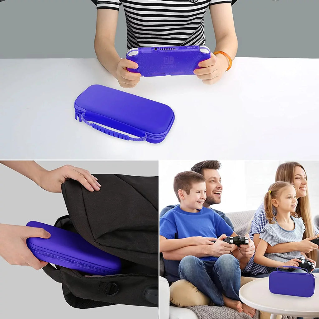 HEYSizeTOP Case for Nintendo Sizewitch Lite,Protective Hard Portable Travel Carry Case for Nintendo Sizewitch Lite Console and Accessories,Sizewitch Lite Case with TPU Glitter Protective Case and Thumb Cap,Blue