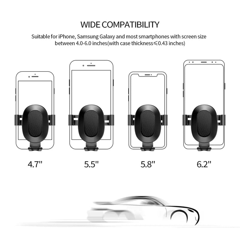 Fast Car Charger with Phone Mount - TYPE-C DC Sizeocket Adapter and Air Vent Holder Auto Lock for CAT Size48c,Size61,Size62 Pro - Coolpad Legacy,Size,Brisa - Cricket Ovation, Influence, 2, Icon 2 - J8N