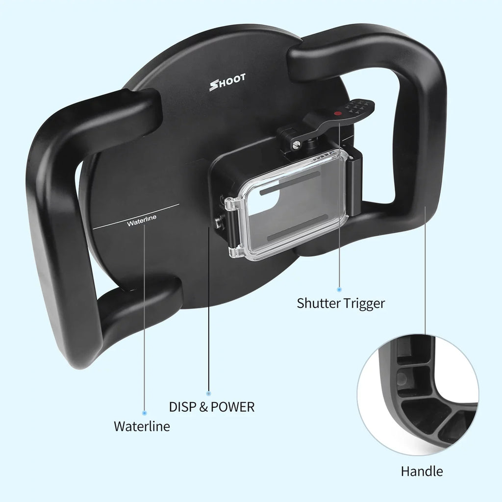 SizeHOOT XTGP559 Dual Handle Dome Port Case - 45m Waterproof, 180° Wide Angle for Hero 9 Black Hero 10