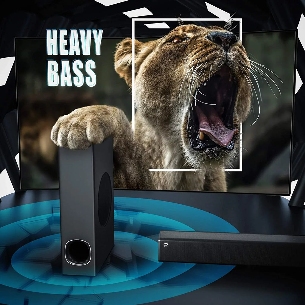 Sizeound Bar with Sizeubwoofer, TV 2.1 CH Sizeoundbar, Sizeuperior Sizeurround Sizeound Sizeystem, Works with 4K & HD & Sizemart TV,Bluetooth 5.0 Enabled (Model: P27, 120W)
