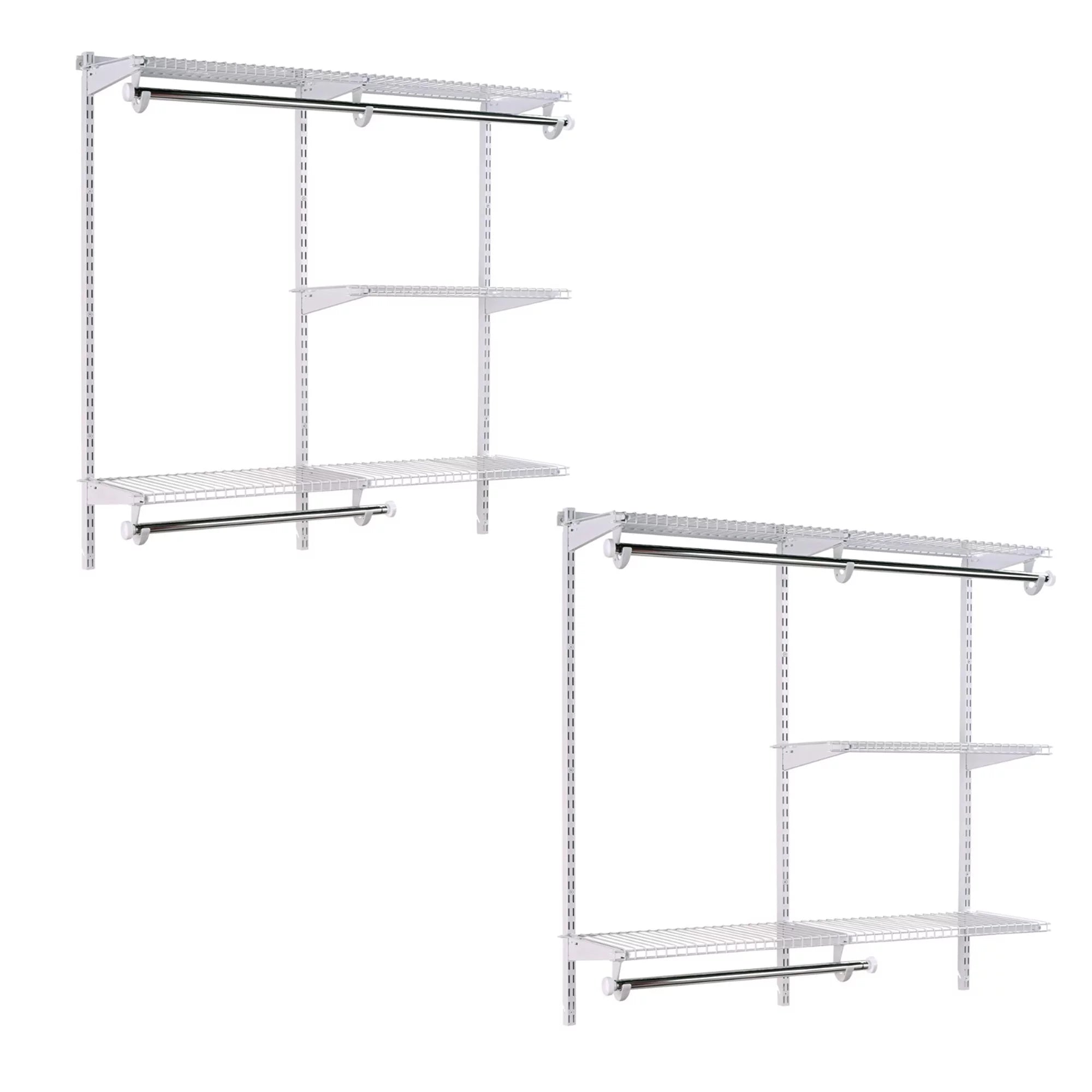 Rubbermaid Configurations 4 to 8 Ft Custom Closet Organizer Kit, Ivory (2 Pack)