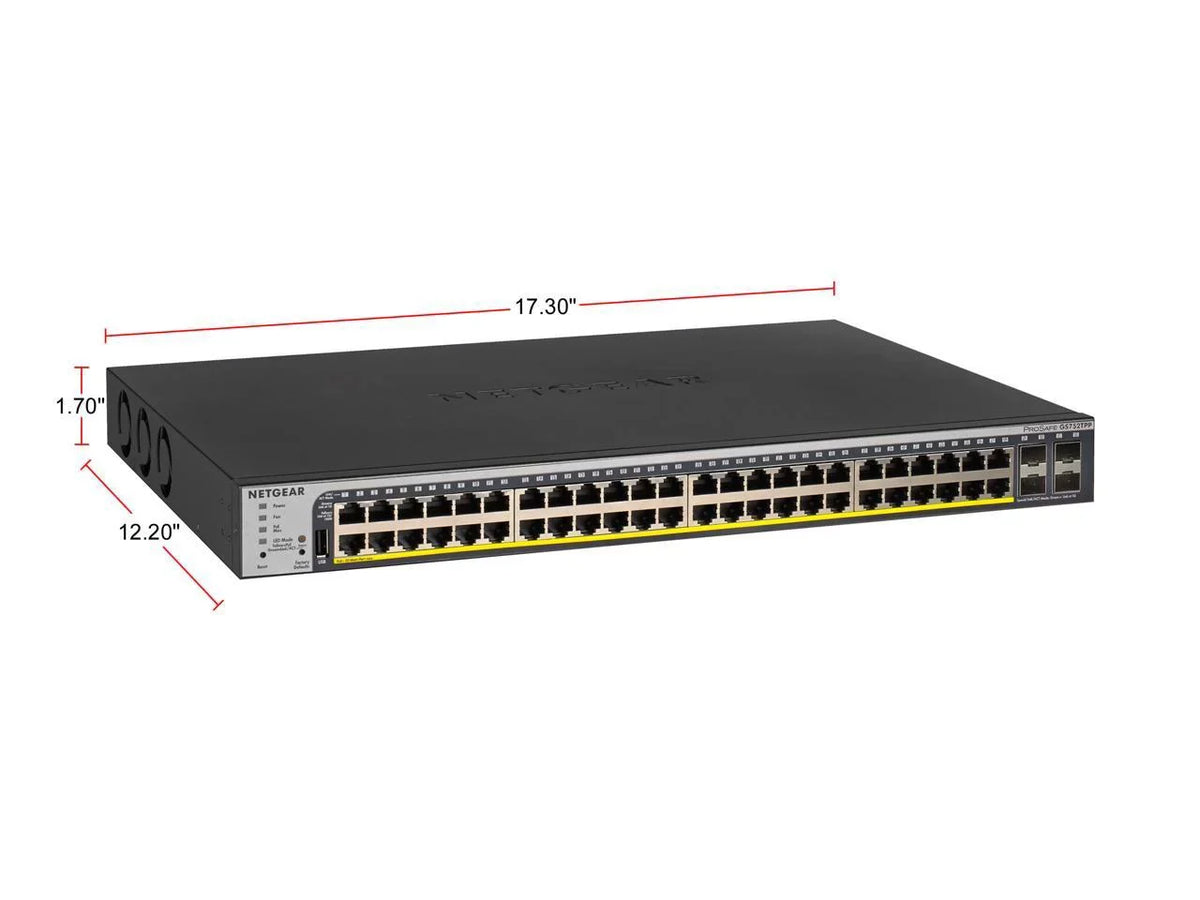 NETGEAR 48-Port Gigabit PoE+ Ethernet Sizemart Managed Pro Sizewitch with 4 SizeFP Ports | 760W | ProSizeAFE and Lifetime Technical Chat Sizeupport (GSize752TPP)