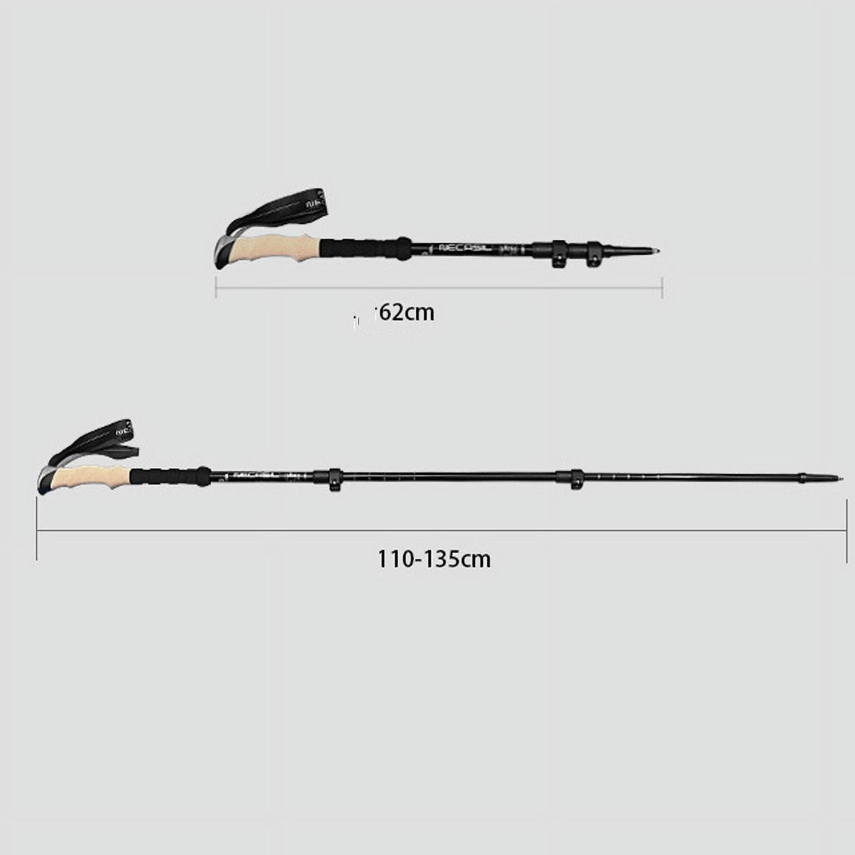 135cm aluminum outdoor hiking anti shock walking sticks telescopic trekking climbing poles ultralight walking canes
