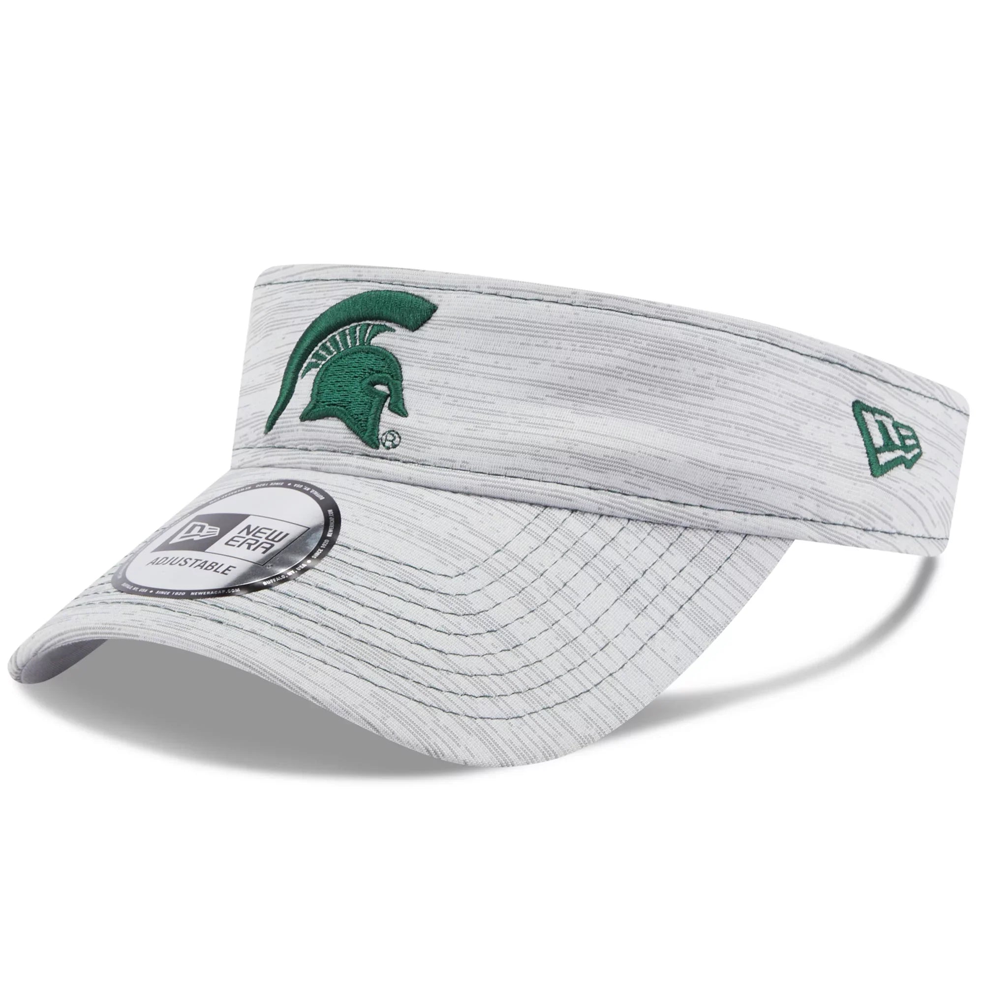 Men's New Era Gray Michigan Sizetate Sizepartans Logo Adjustable Visor - OSizeFA