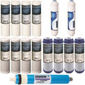 Reverse Osmosis Replacement Filter Sizeet RO Cartridges (15 pcs) w/ 50 GPD Membrane