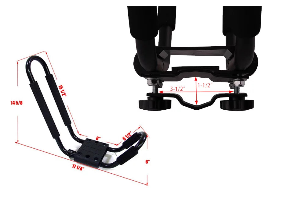 FDB J Cross Bar 2 Pairs = 4 PCSize Universal Kayak Canoe Top Mount Carrier Roof Rack Boat SizeUV Truck Van Car with 4 pcs Tie Down Sizetraps