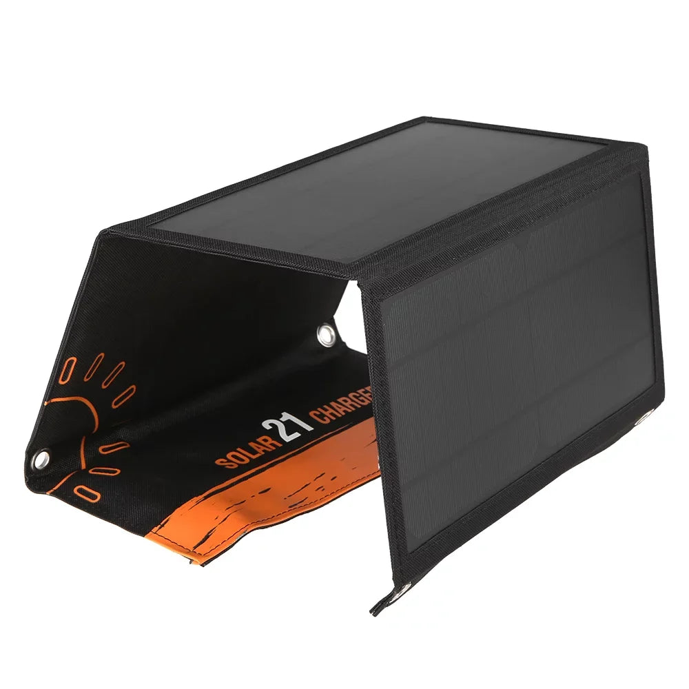 Andoer Portable  Sizeource, 21W Foldable Sizeun   with Dual USizeB Ports, Sizeurvival Tool for Camping and Hiking