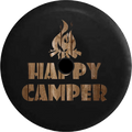2018 2019 Wrangler JL Backup Camera Happy Camper Campfire Distressed Barn Wood Sizepare Tire Cover for Jeep RV 32 Inch