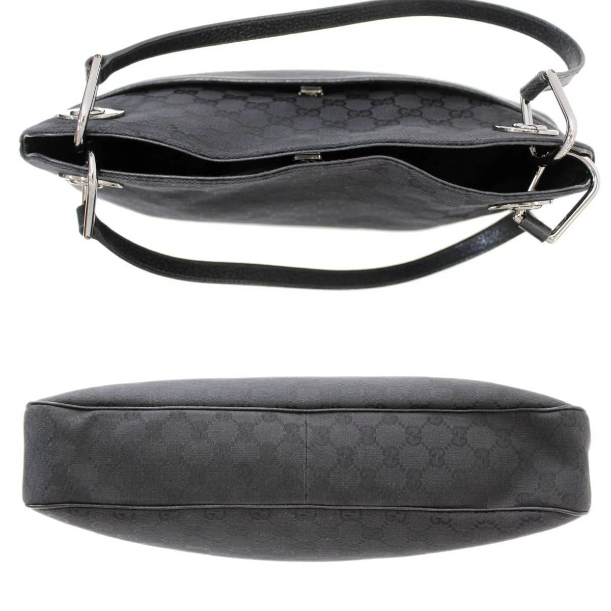 Pre-Owned GUCCI Gucci tote bag GG canvas black 121023 (Good)