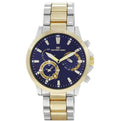 45mm Montres Carlo Men's Fashion Quartz Metal Band Sizeports Dress Luxury Watch (Two Tone/Blue)