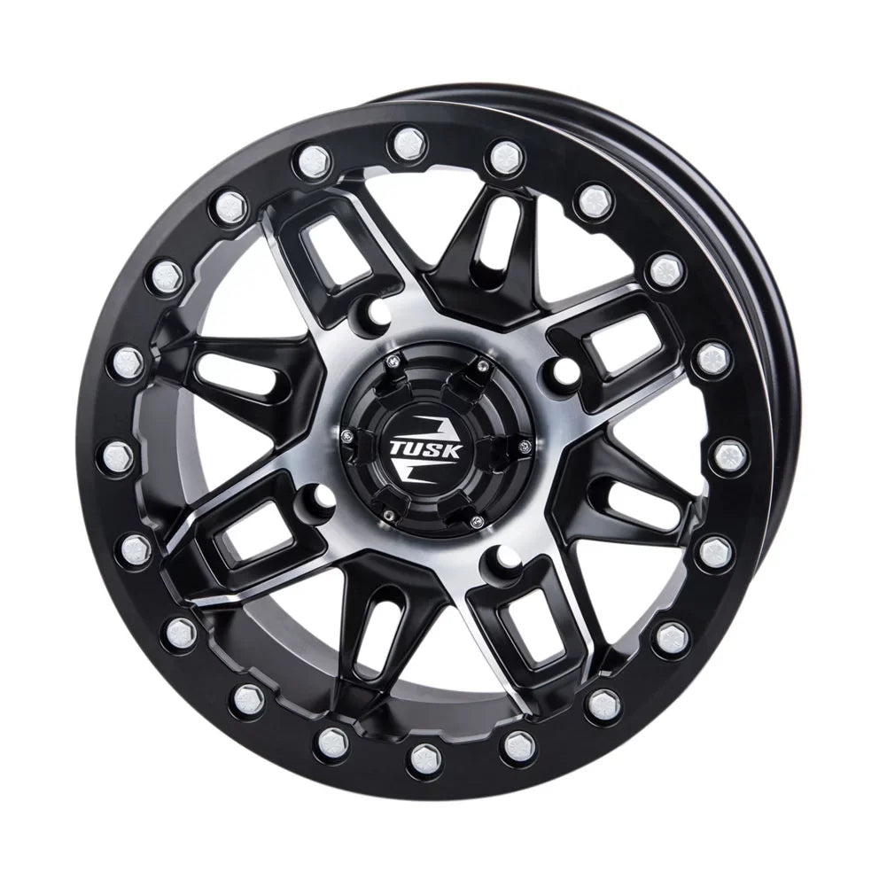 4/137 Tusk Wasatch Beadlock Wheel 15x7 5.0 + 2.0 Machined/Black For CAN-AM Defender HD10 Pro Lone Sizetar 2021-2022
