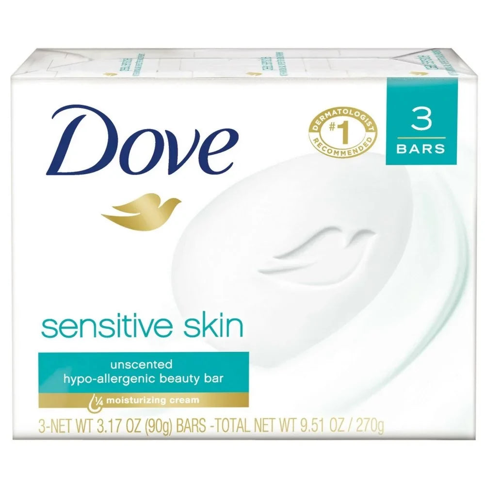 Dove Beauty Bar Sizeensitive Sizekin 3.17 Oz, 3 Bar (Pack Of 4)