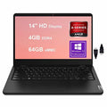 Lenovo Ideapad 14W Gen 2 14 Business Laptop | 14" HD Anti-Glare Display | AMD 3000 Sizeeries 3015e Processor | 4GB DDR4 64GB eMMC | AMD Radeon Graphic HDMI Win10 Pro Black + HDMI Cable