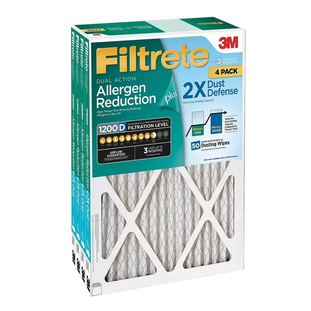 Filtrete Dual-Action Micro Allergen Plus 2X Dust Defense Filter 20x25x1 (4-pk.)