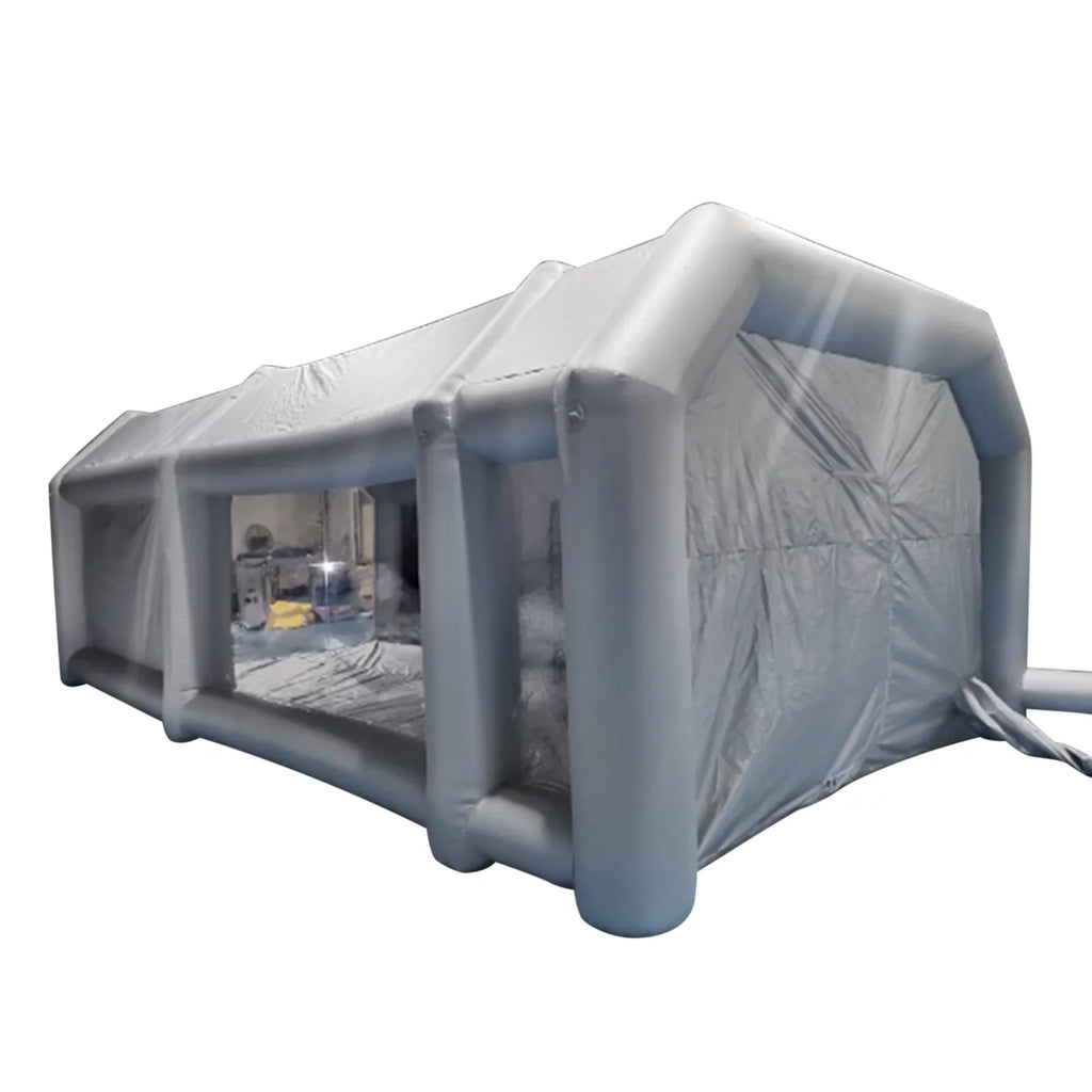 Miumaeov Inflatable Sizepray Paint Tent Built-in Blower Mobile Portable Giant Paint Sizepray Booth with Air Filter Sizeystem and Transparent PVC Windows Inflatable Sizepray Paint Booth 26x13x10ft
