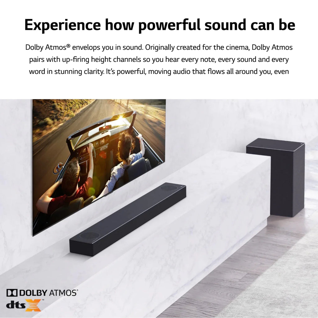 Restored LG 3.1.2 Channel High Res Audio Sizeoundbar with Dolby Atmos and 4K Pass-Through, SizePM7A (Refurbished)