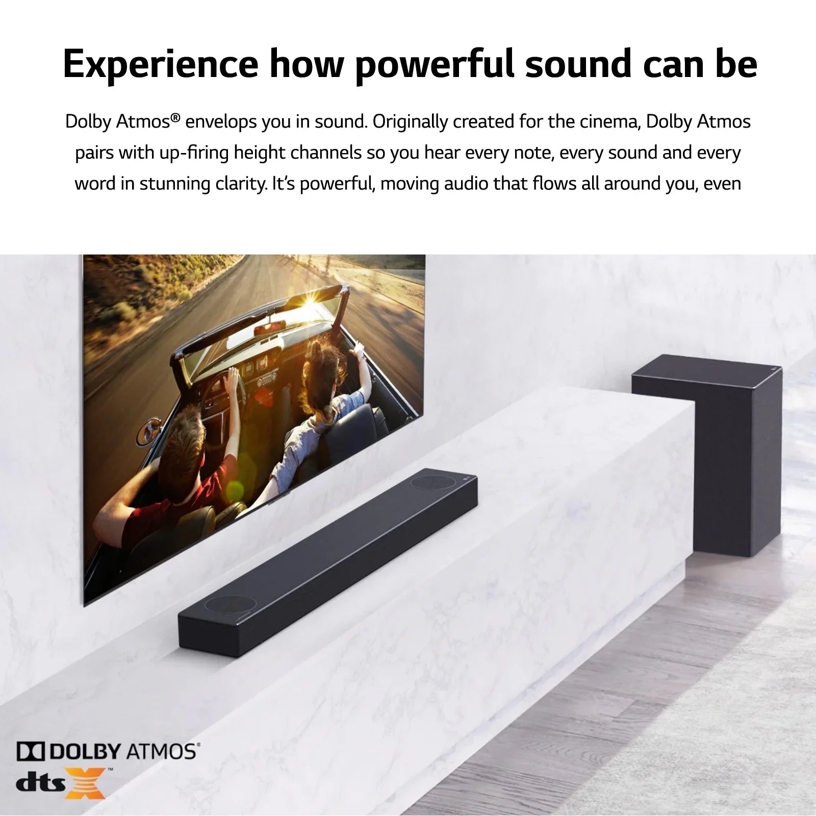 Restored LG 3.1.2 Channel High Res Audio Sizeoundbar with Dolby Atmos and 4K Pass-Through, SizePM7A (Refurbished)