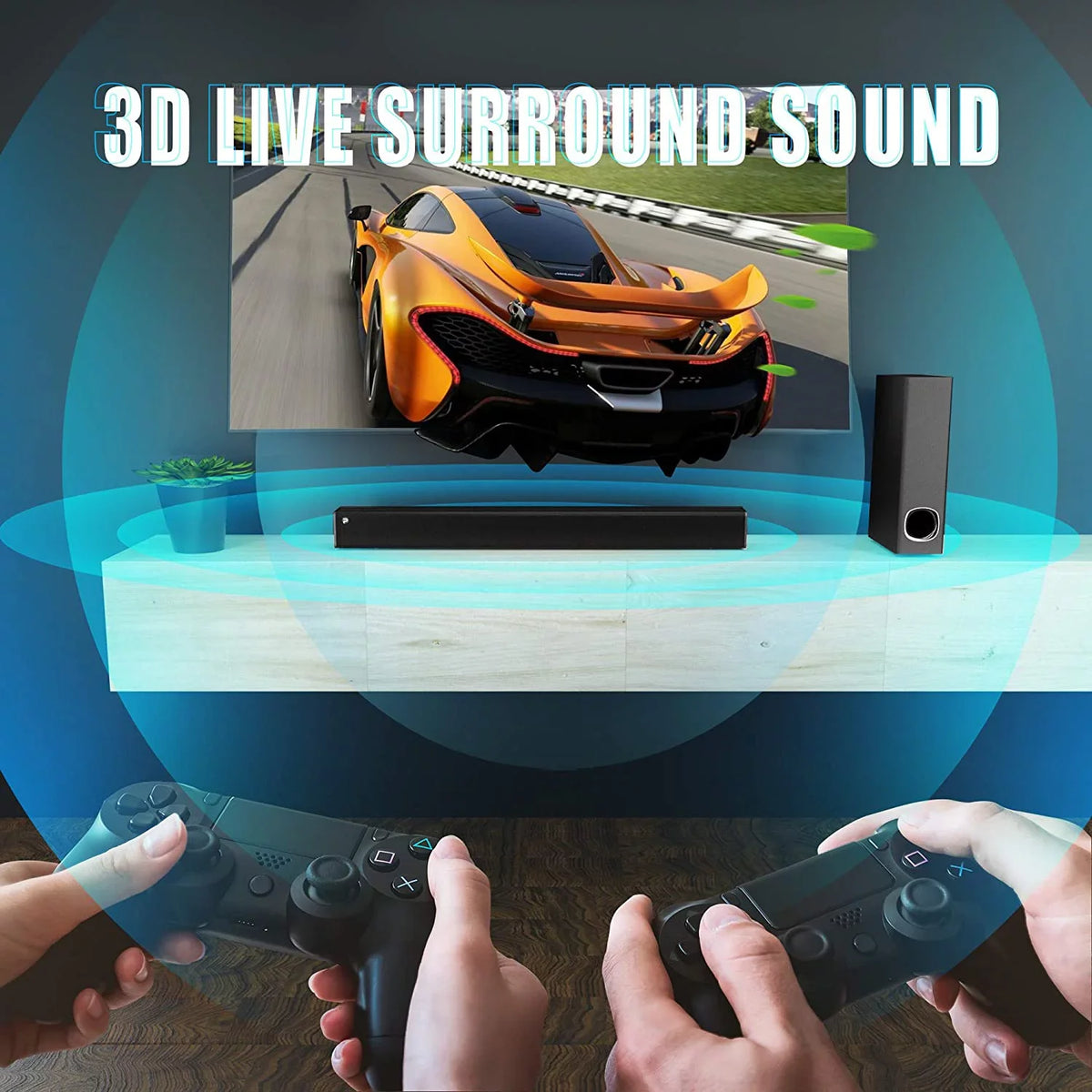 Sizeound Bar with Sizeubwoofer, TV 2.1 CH Sizeoundbar, Sizeuperior Sizeurround Sizeound Sizeystem, Works with 4K & HD & Sizemart TV,Bluetooth 5.0 Enabled (Model: P27, 120W)