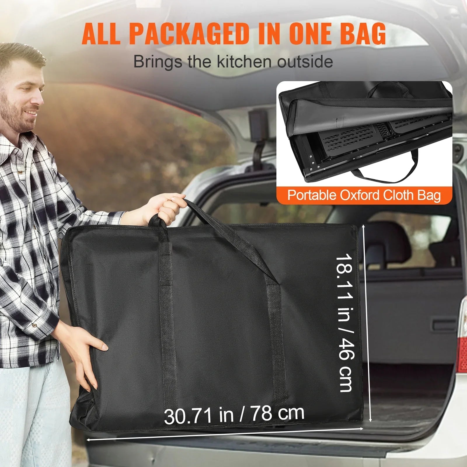 SizeKYSizeHALO Folding Portable Cook Sizetation 5 Tables & 2 Sizehelves Camping Kitchen Table