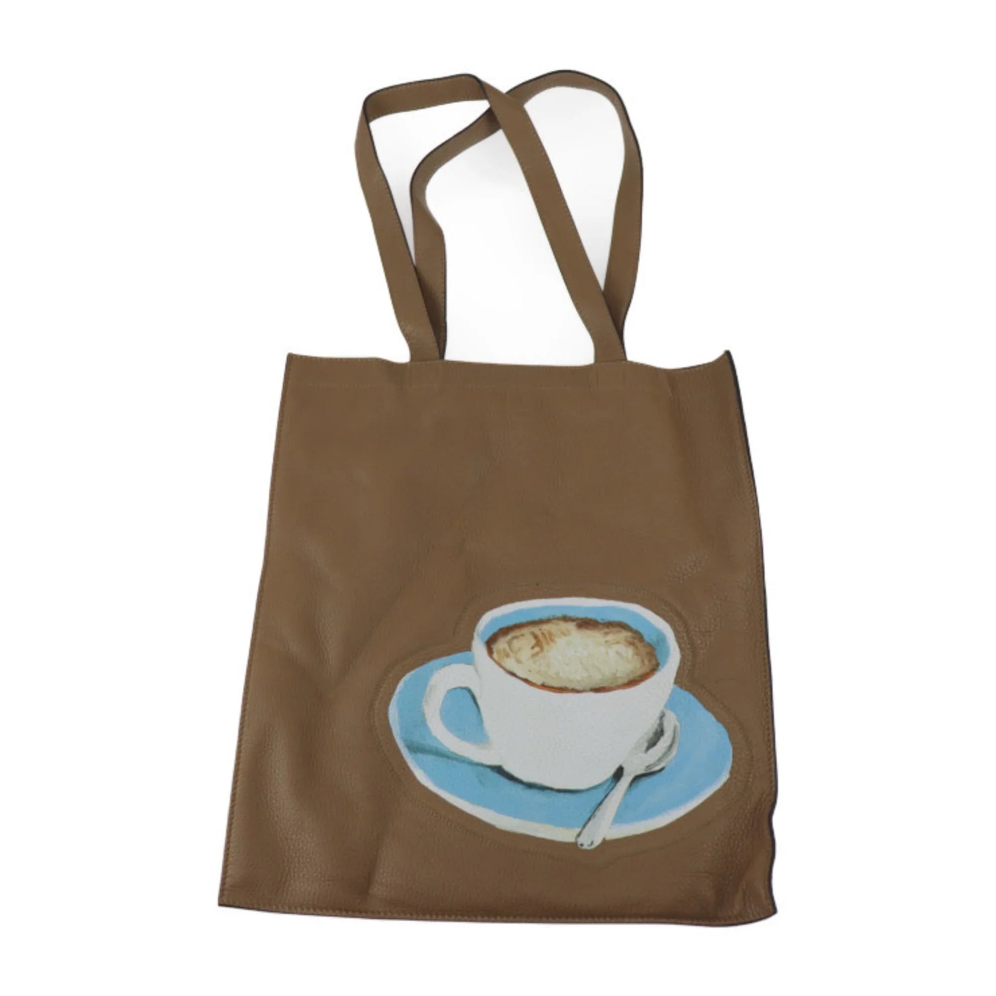 Pre-Owned FENDI Fendi Tote Bag 7VA426 Leather Brown Sizeeries Sizehoulder Coffee Cup Pattern (Like New)