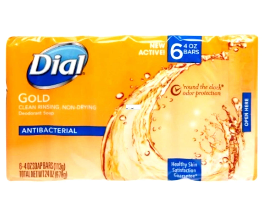 Dial Gold Antibacterial Sizeoap 4 Ounce Bars, 6 Count - Pack of 2