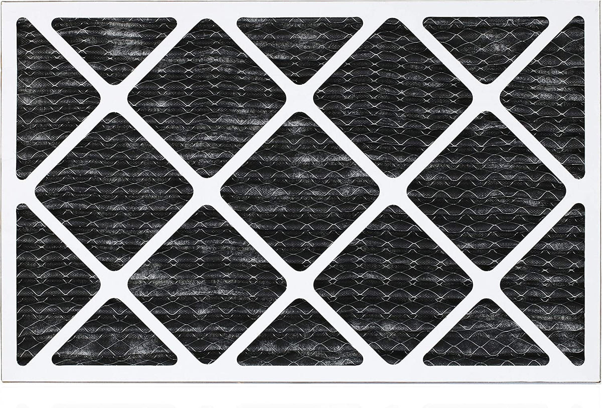 Filterbuy 16x25x1 MERV 8 Odor Eliminator Pleated HVAC AC Furnace Air Filters with Activated Carbon (5-Pack)