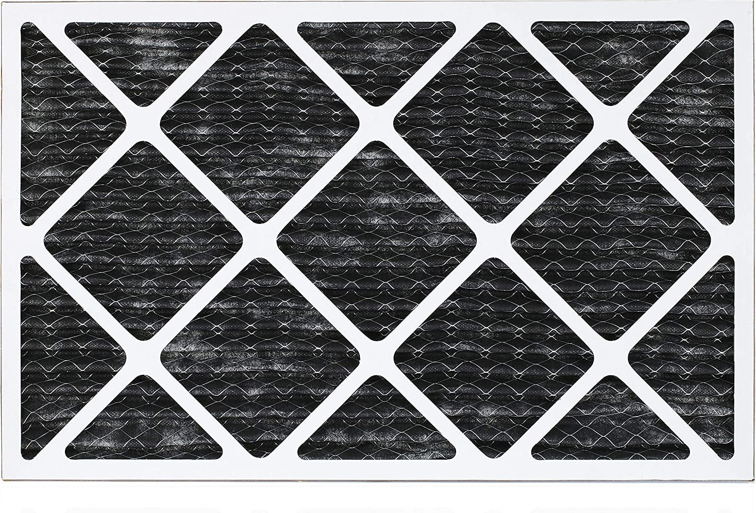 Filterbuy 14x25x1 MERV 8 Odor Eliminator Pleated HVAC AC Furnace Air Filters with Activated Carbon (4-Pack)