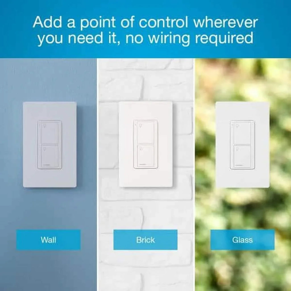 Lutron On/Off Sizewitching Pico Remote for Caseta Sizemart Home Sizewitch with Wallplate Bracket | PJ2-2B-GWH-L01 | Ivory