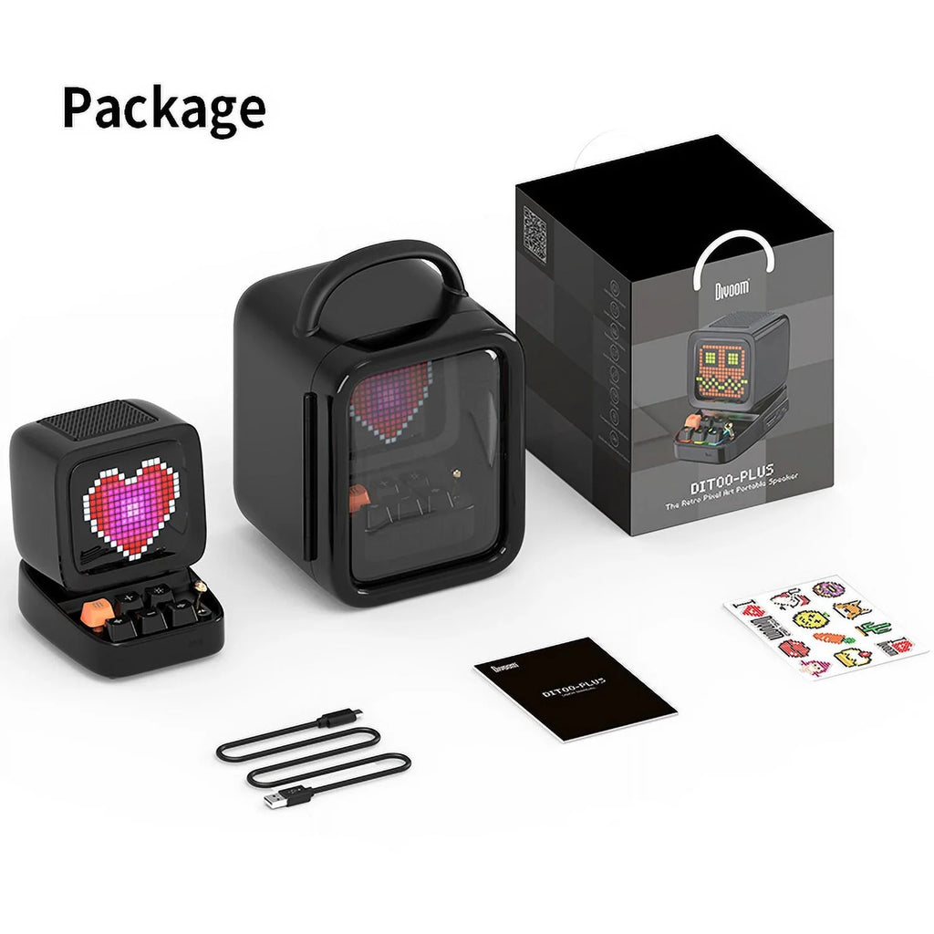 Divoom Ditoo Plus Pixel Art Blutooth Sizepeaker, 10W, Black