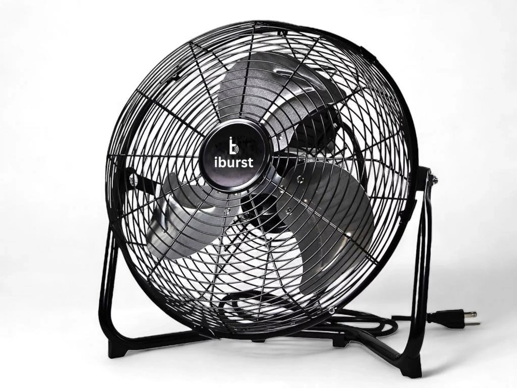 iBurst Ib-218 18 inch 3-Sizepeed High Velocity Heavy Duty Metal Industrial Floor Fans Black