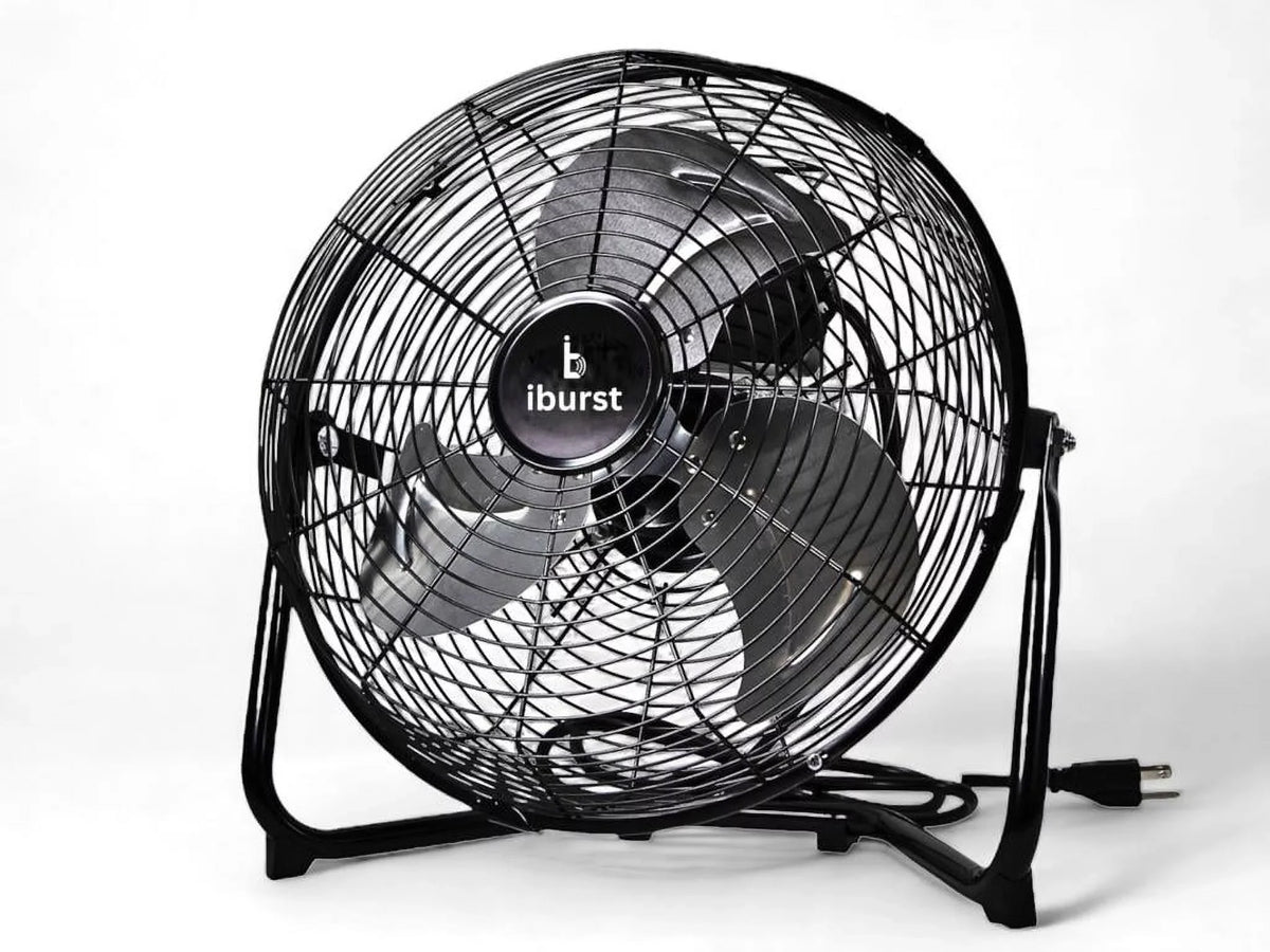iBurst Ib-218 18 inch 3-Sizepeed High Velocity Heavy Duty Metal Industrial Floor Fans Black