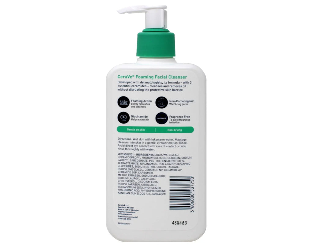 CeraVe Pillowing Face Cleanser. Fragrance-Free Face Wash with Hyaluronic Acid