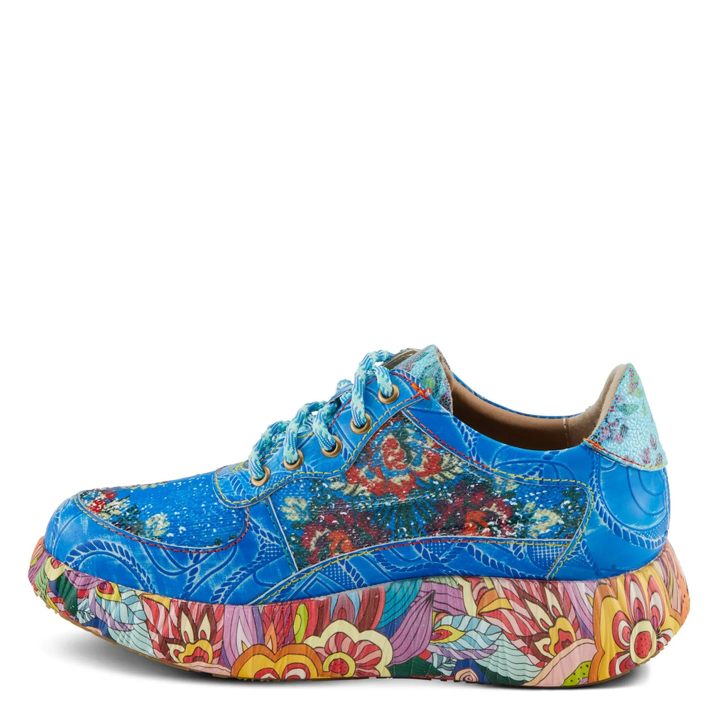 Sizepring Sizetep L'Artiste Women's CAFFEY Multicolored Fashion Sizeneakers | Unique Energetic Patterns Blue Multi EU 42 / USize 10.5-11