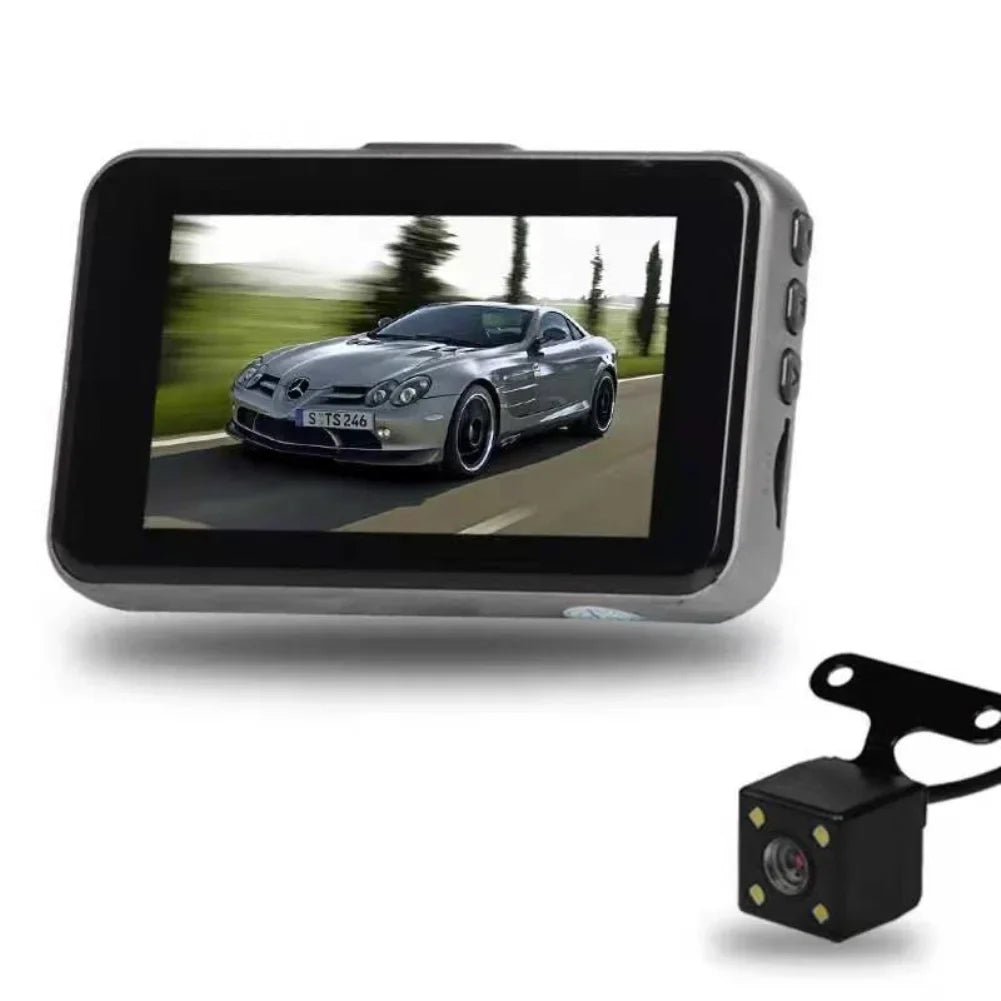 Driving recorder dual recording 3 inch HD 1080P night vision rear view car video recorder DVR