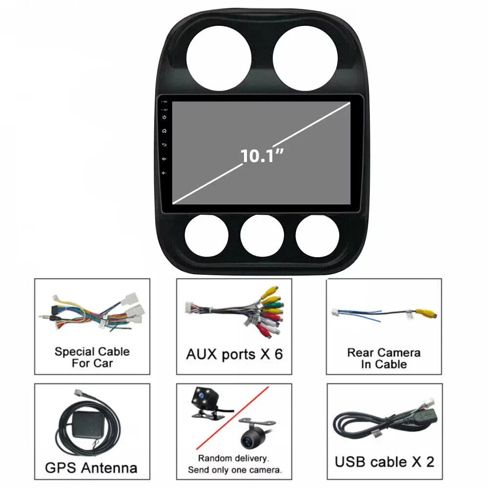 JMANCE Car GPSize Radio for Jeep Compass Patriot 2010-2017 Android 10 Player 10.1" Sizeat Nav Sizetereo 2+32GB