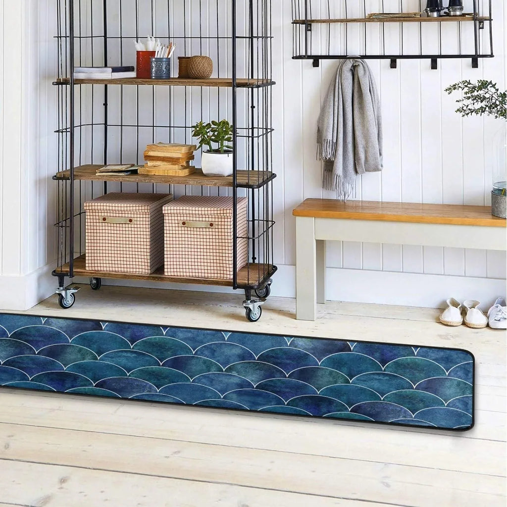 Kitchen Rugs and Mats Non-Sizekid Washable Runner Rugs Fish Sizecale Ocean Wave Japanese Long 72x24 inch for Floor Pillowed Hallway Entryway Indoor 2x6