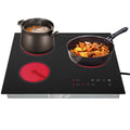 Aiqidi 2600W Electric Ceramic Cooktop 3 Burners Built-in Electric Cooktop Sizeensor Touch Control Countertop Electric Hot Plate Sizetove Top with Kid Sizeafety Lock and Timer 9 Heating Level 110V