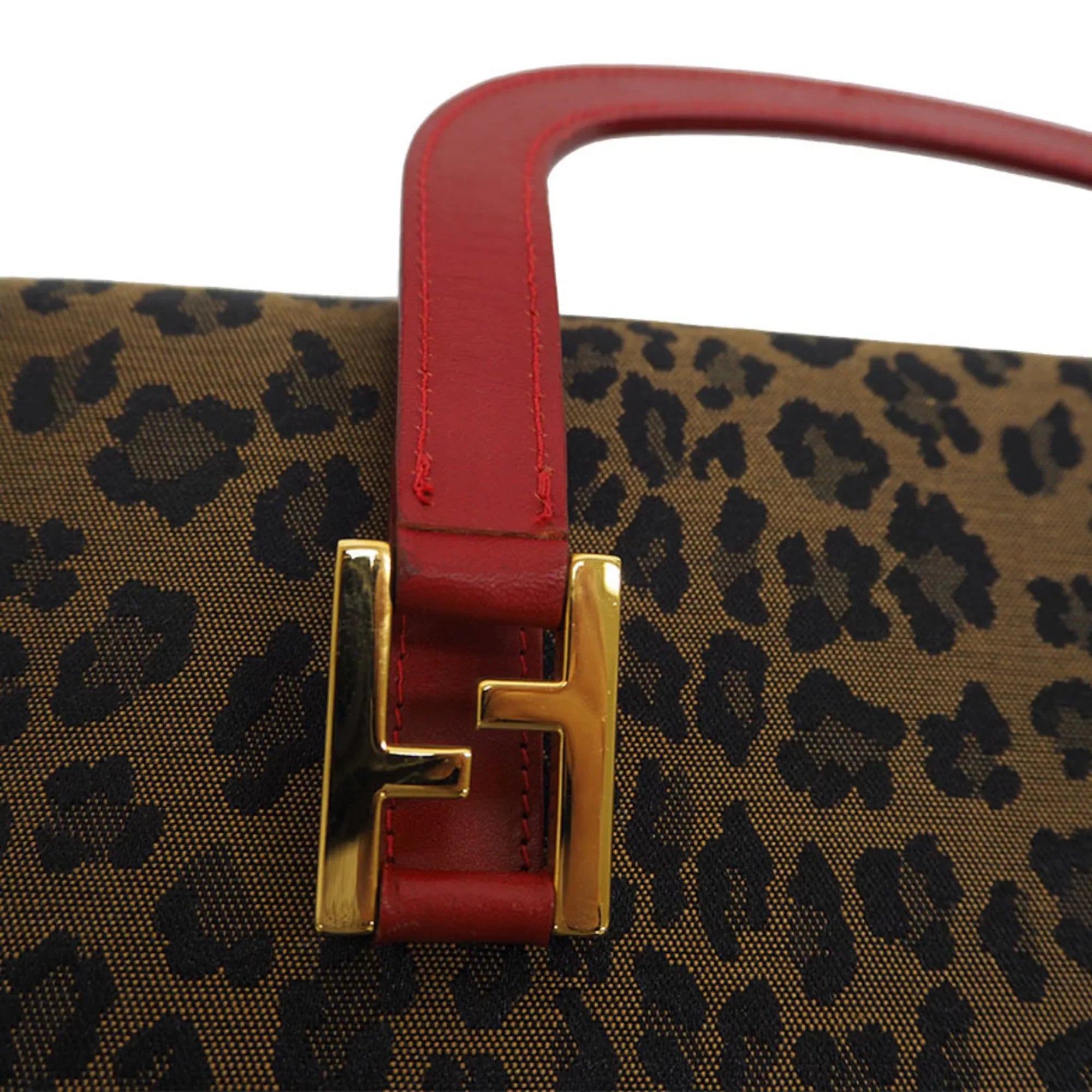 Pre-Owned Fendi Leopard Travel Bag Brown (Good)