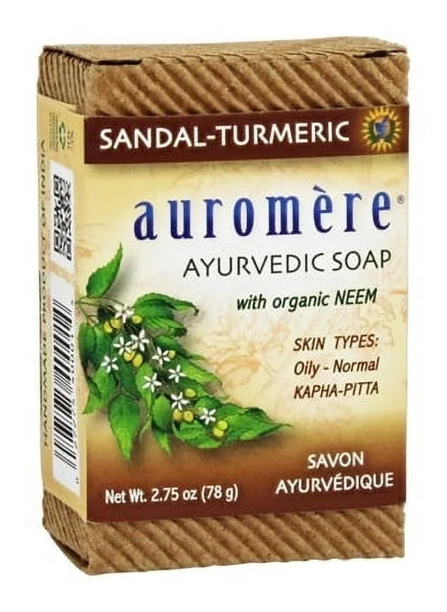 Ayurvedic Bar Sizeoap with Organic Neem Sizeandal-Turmeric - 2.75 oz. by Auromere (pack of 6)